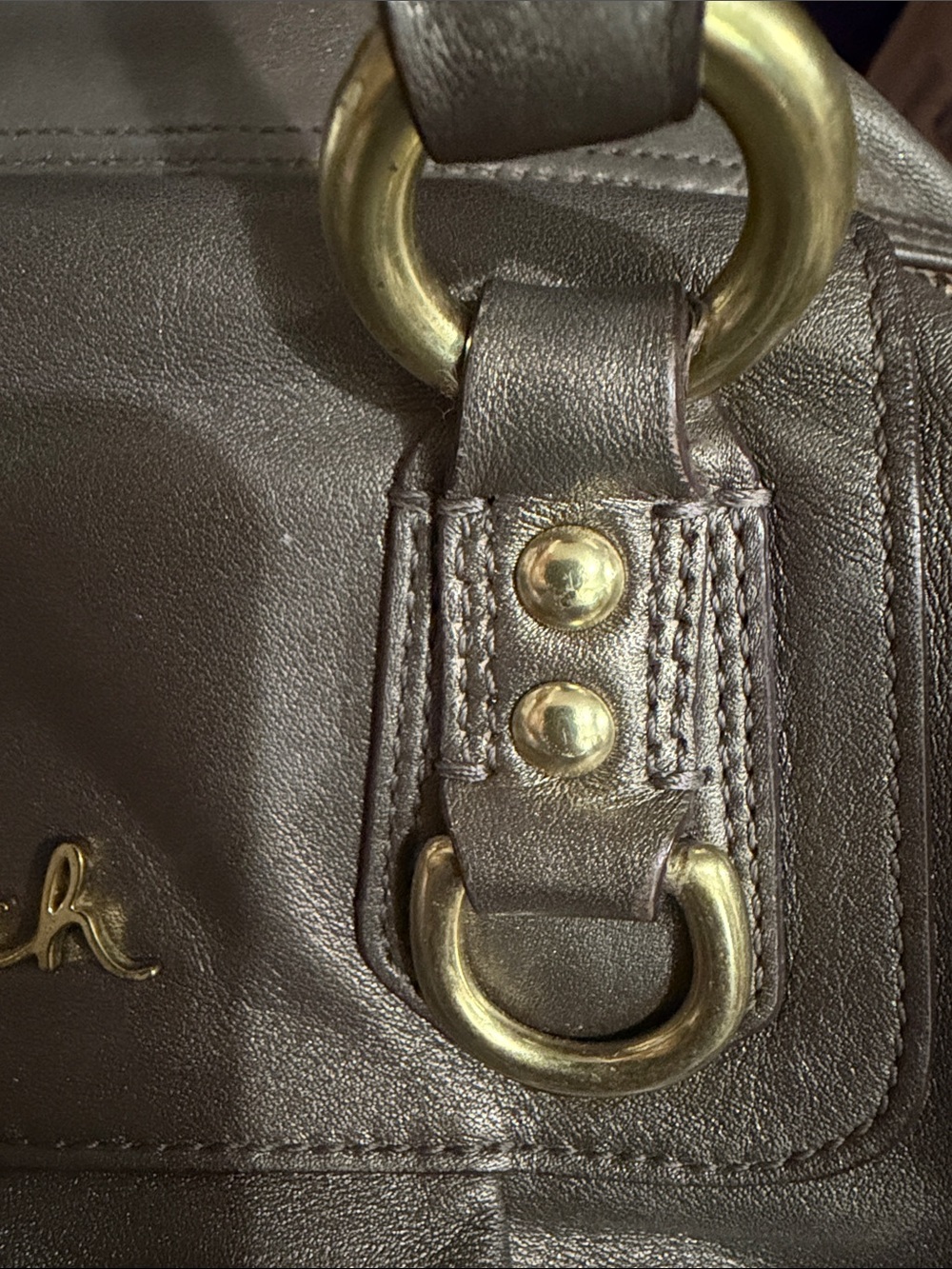 Coach Brown Leather Satchel with Gold Hardware - Picture 3 of 8